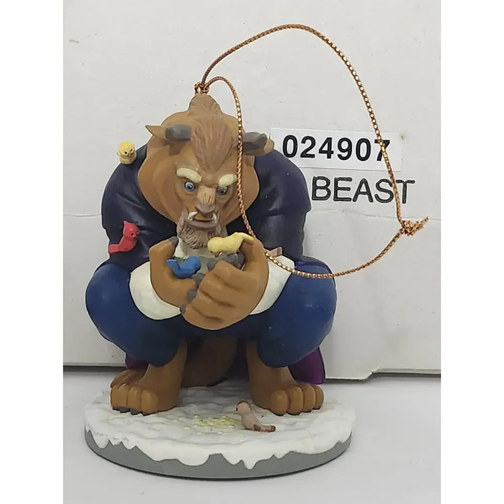 Vintage Disney Beauty and the Beast Christmas Ornament Pair Boxed Tree Set
